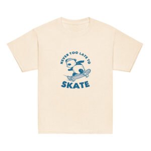 never too late to skate panda t shirt vintage style inspirational graphic tee
